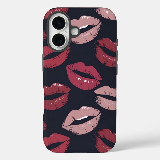 Pouty Lipstick Kiss Pattern Case-Mate iPhone Case (Back)