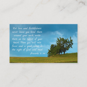 Poverbs 3;3-4   Christian Inspirational Business Card