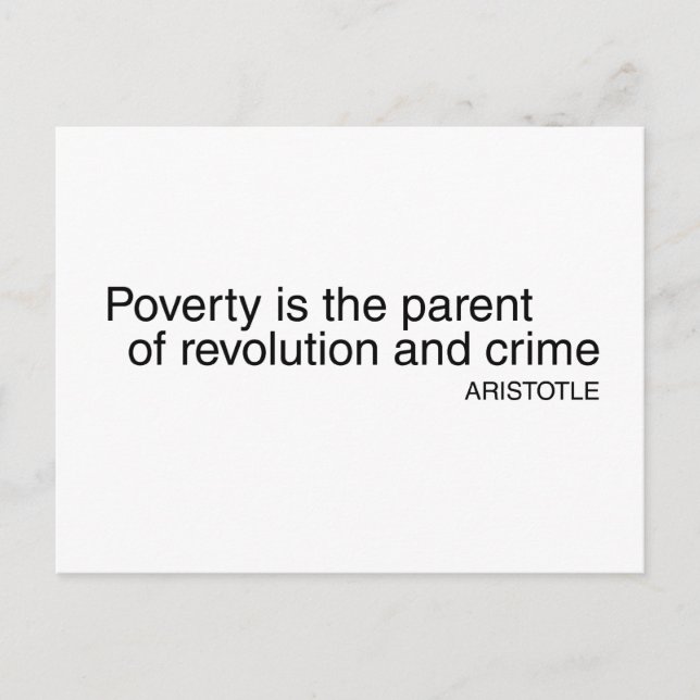 Poverty Is The Parent Postcard (Front)