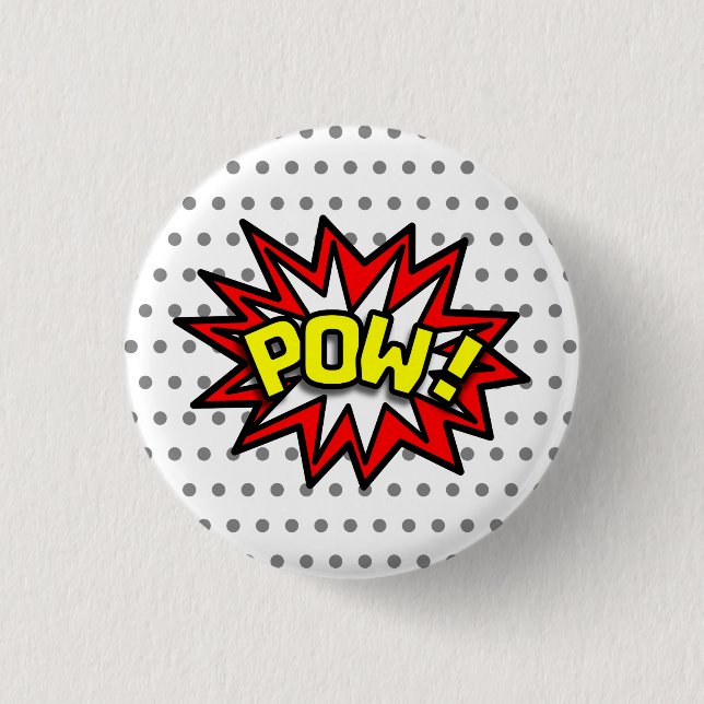 POW! 3 CM ROUND BADGE (Front)