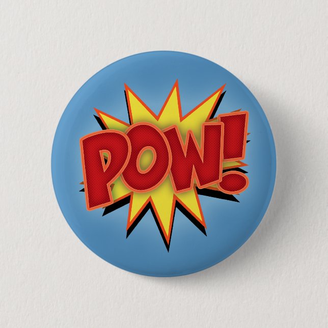 Pow! 6 Cm Round Badge (Front)