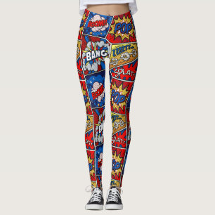 Pow Bang Boom! Fun Super Hero Leggings
