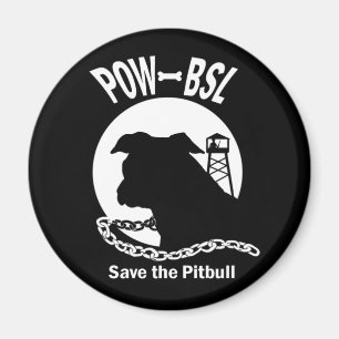 POW BSL Save the Pitbull Dog Emblem Magnet