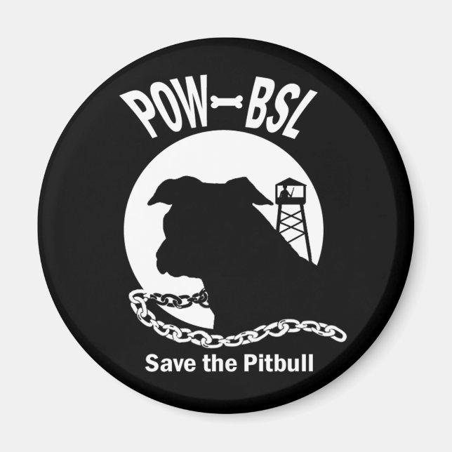 POW BSL Save the Pitbull Dog Emblem Magnet (Front)