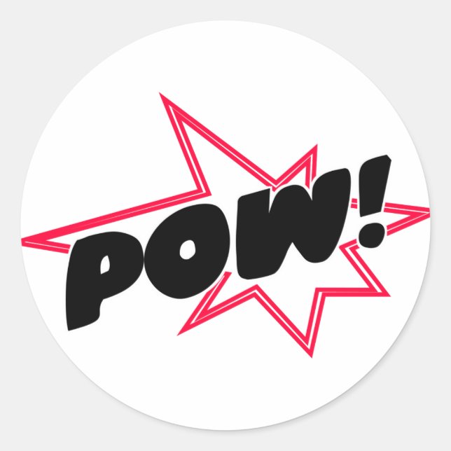 POW! CLASSIC ROUND STICKER (Front)