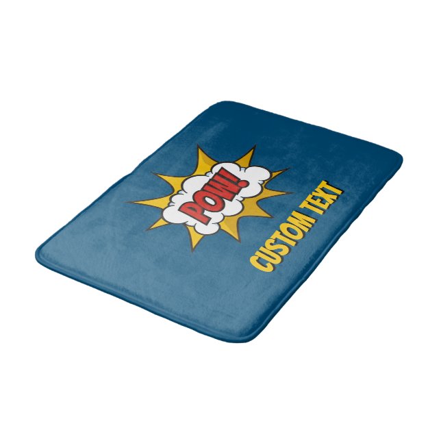 Pow Comic Sound Effect Bath Mat (Angled)