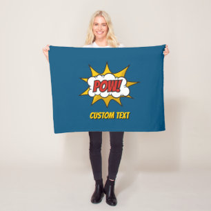 Pow Comic Sound Effect Fleece Blanket