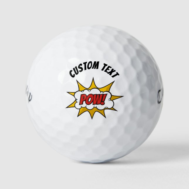 Pow Comic Sound Effect Golf Balls (Front)