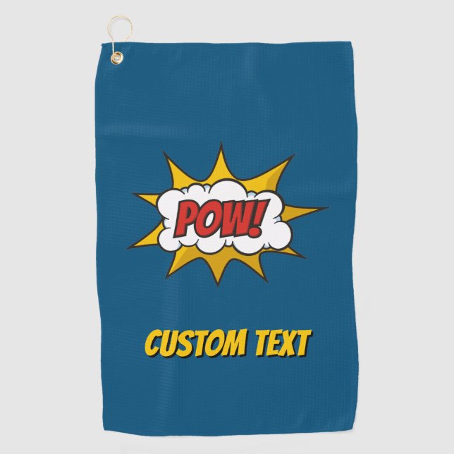 Pow Comic Sound Effect Golf Towel (Front)
