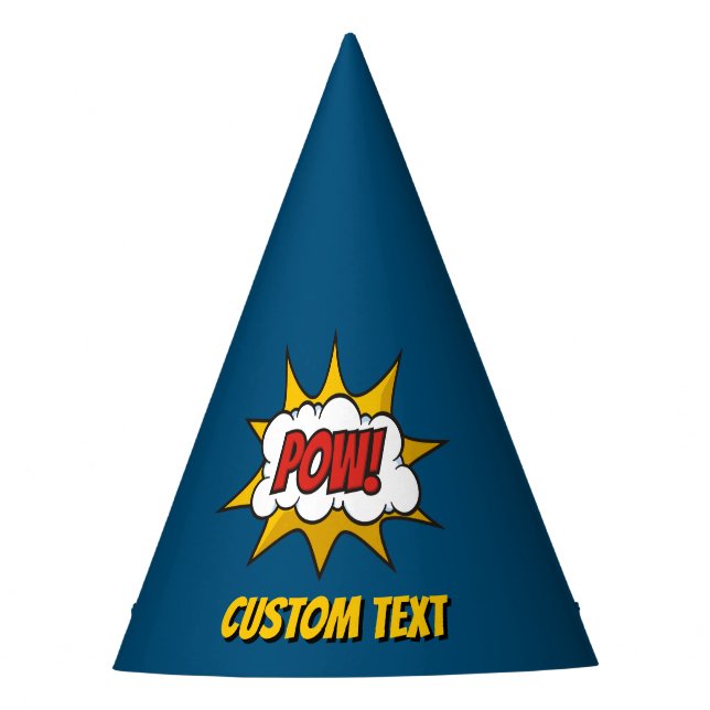 Pow Comic Sound Effect Party Hat (Front)