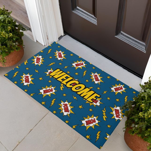 Pow Comic Sound Effect Pattern Doormat (Creator Uploaded)