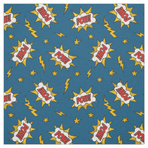 Pow Comic Sound Effect Pattern Fabric