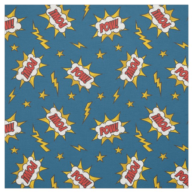 Pow Comic Sound Effect Pattern Fabric (Swatch)
