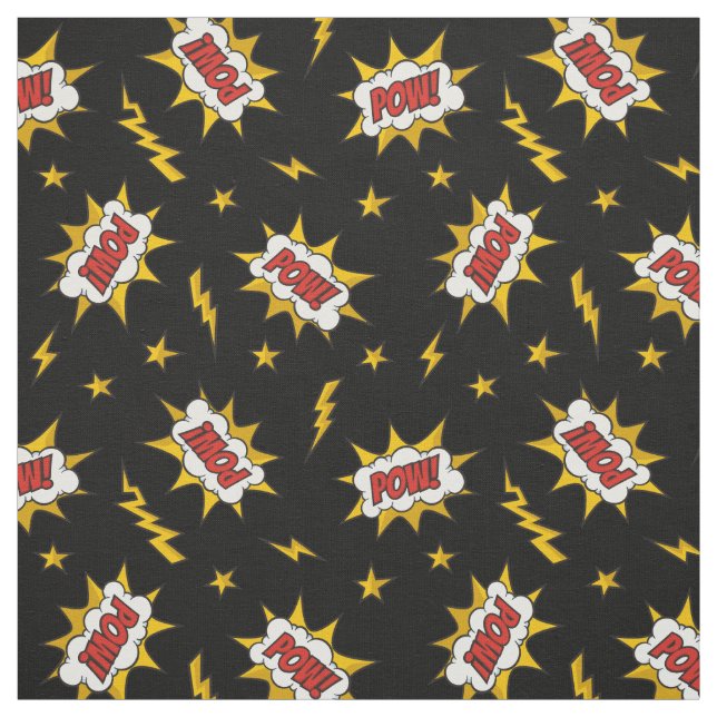 Pow Comic Sound Effect Pattern Fabric (Swatch)