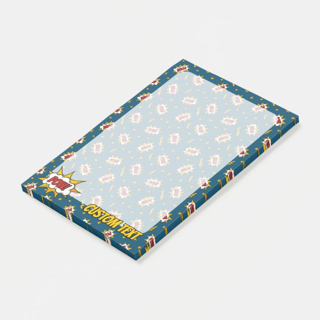 Pow Comic Sound Effect Pattern Post-it Notes (Angled)