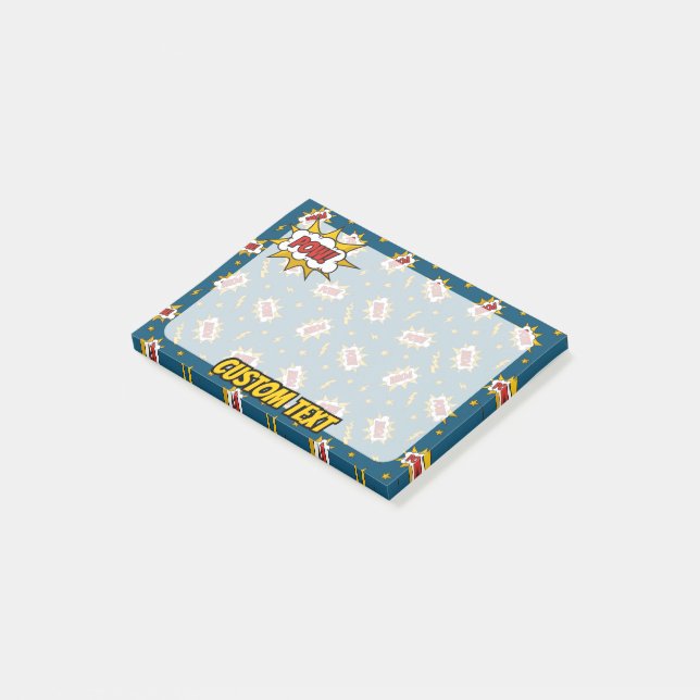 Pow Comic Sound Effect Pattern Post-it Notes (Angled)
