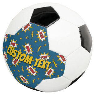 Pow Comic Sound Effect Pattern Soccer Ball
