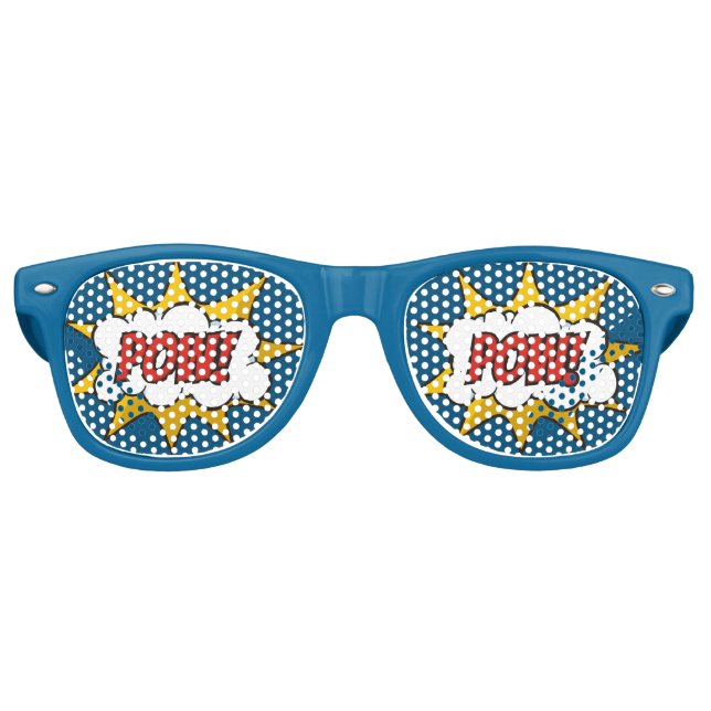Pow Comic Sound Effect Retro Sunglasses (Front)