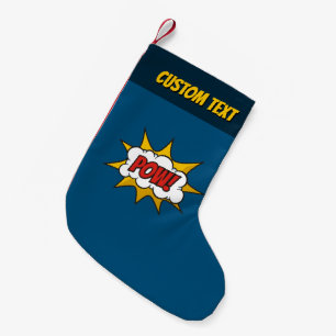 Pow Comic Sound Effect Small Christmas Stocking