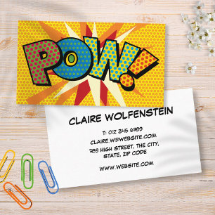 POW Fun Retro Comic Book Business Card