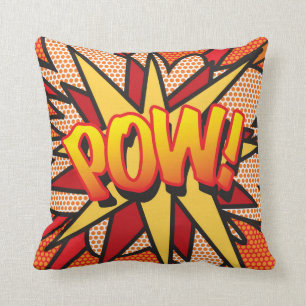 POW Fun Retro Comic Book Pop Art Cushion