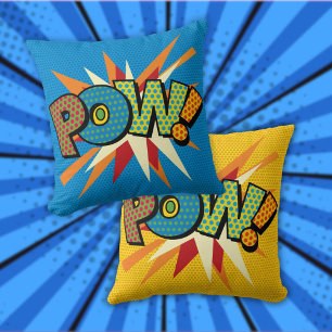 POW Fun Retro Comic Book Pop Art Cushion