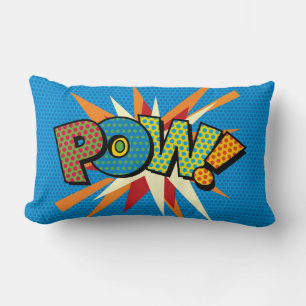 POW Fun Retro Comic Book Pop Art Lumbar Cushion