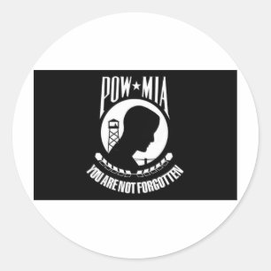 POW MIA CLASSIC ROUND STICKER