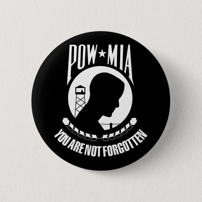 POW MIA Flag 6 Cm Round Badge (Front)