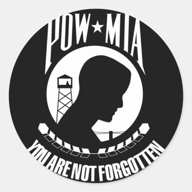 POW*MIA Flag Classic Round Sticker (Front)