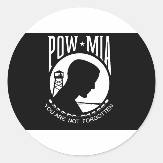 POW+MIA Flag Classic Round Sticker (Front)