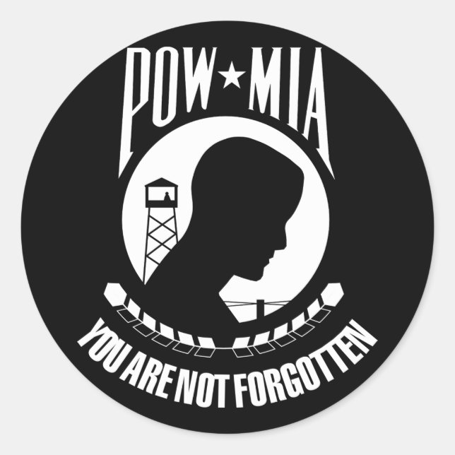 POW-MIA Flag Classic Round Sticker (Front)