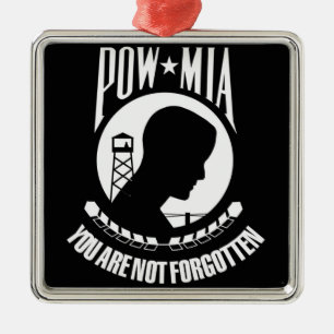 POW-MIA flag Metal Tree Decoration