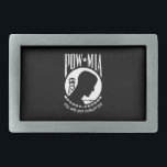 POW MIA Flag: Missing Soldiers of Vietnam War, WW2 Belt Buckle<br><div class="desc">In the midst of the Vietnam War, a nation yearned for answers. Families across America clung to hope, desperate for news of their loved ones missing in action. One woman, whose husband was a Navy pilot lost over the skies of Southeast Asia, felt a deep need for a symbol, a...</div>