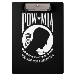 POW MIA Flag: Missing Soldiers of Vietnam War, WW2 Clipboard