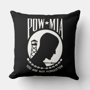 POW MIA Flag: Missing Soldiers of Vietnam War, WW2 Cushion