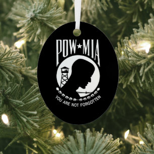 POW MIA Flag: Missing Soldiers of Vietnam War, WW2 Metal Tree Decoration
