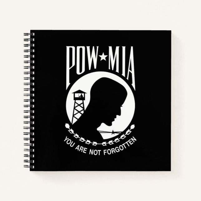 POW MIA Flag: Missing Soldiers of Vietnam War, WW2 Notebook (Front)