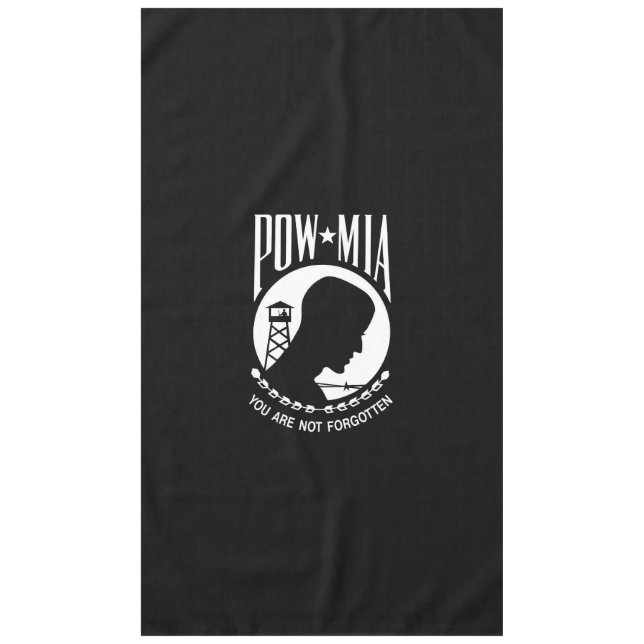 POW MIA Flag: Missing Soldiers of Vietnam War, WW2 Tablecloth (Front)