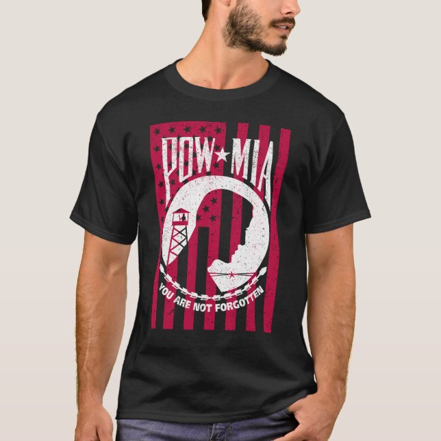 POW/MIA Flag: Never Forgotten: T-Shirt (Front)