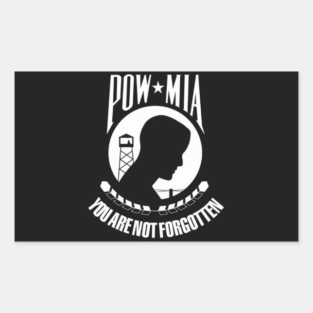 POW MIA Flag Rectangular Sticker (Front)