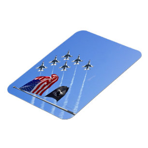 POW MIA Flag with Old Glory & The Thunderbirds Magnet