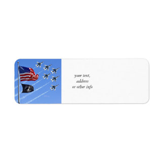 POW MIA Flag with Old Glory & The Thunderbirds Return Address Label