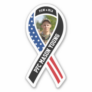 POW/MIA Military Black Ribbon Flag Custom Photo