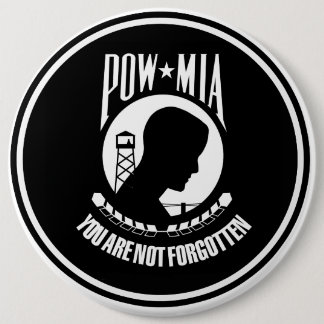 POW MIA MILITARY HEROES GEAR 6 CM ROUND BADGE