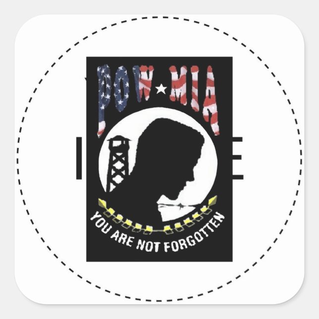 POW/MIA SQUARE STICKER (Front)
