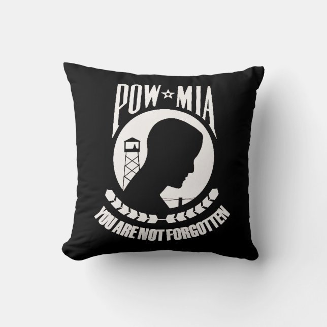 "POW MIA Throw Pillow" Cushion (Front)