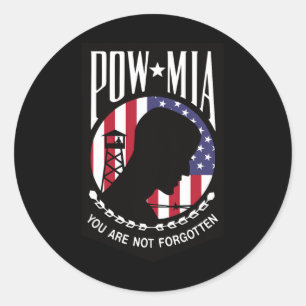 Pow Mia Usa Flag You Are Not Forgotten  Classic Round Sticker