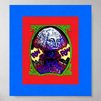 POW!! Money blows up POSTER black red blue ch