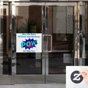 POW! Peace And Harmony Window Cling